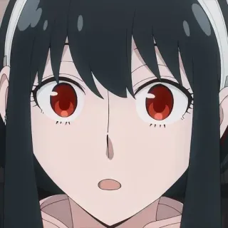 😧 7a2a53ad Yor Forger Spy x Family 动漫, 约尔·福杰, 间谍过家家, 卡通, 角色, 震惊, 惊讶 telegram sticker