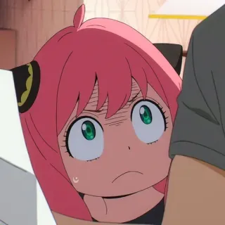 😠 7a54547a Anya Forger Spy x Family 阿尼亚, 间谍过家家, 动漫, 角色, 粉色头发, 可爱, 滑稽表情, 表情 telegram sticker