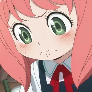 ☹️ 84aa2774 Anya Forger Spy x Family 动漫, 间谍过家家, 阿尼亚·福杰, 卡通, 可爱 telegram sticker