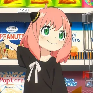 👈 acd6ec97 Anya Forger Spy × Family 动漫, 漫画, 间谍过家家, 阿尼亚, 福杰, 购物, 超市 telegram sticker