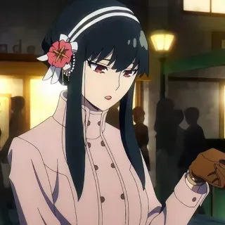 😔 fc92c91e Yor Forger Spy × Family 约尔·福杰, 动漫, 间谍过家家, 角色, 插画 telegram sticker