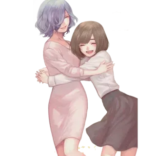 🤗 47dbe3da アニメ, ハグ, 友情, 愛情, 愛, 漫画, 女の子 whatsapp sticker