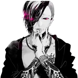 😋 7fe6a3ee Uta Tokyo Ghoul ウタ, 東京喰種, アニメ, キャラクター, 漫画 whatsapp sticker