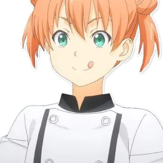 😋 00aa154e Erina Nakiri Food Wars!: Shokugeki no Soma anime, makanan, koki, Erina Nakiri, Food Wars, imut telegram sticker