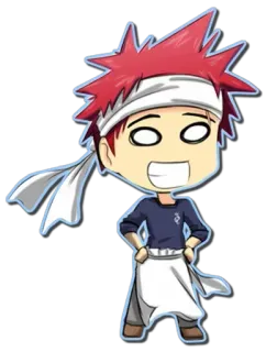 😁 6ee568ae Soma Yukihira Food Wars! Anime, Chibi, Koki, Chef, Makanan, Memasak, Manga telegram sticker