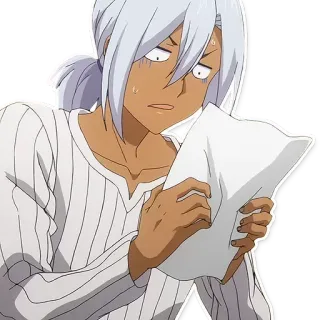 😰 91d0353e Anime, Pria, terkejut, rambut putih, kertas, khawatir telegram sticker