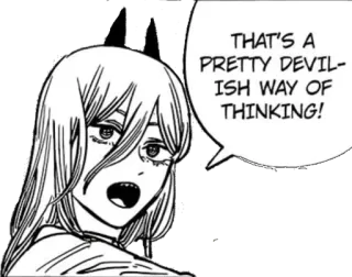 😈 8242ce69 THAT'S A PRETTY DEVIL-ISH WAY OF THINKING! Manga, Anime, Teufel, Denken, Sprechblase, Comic telegram sticker