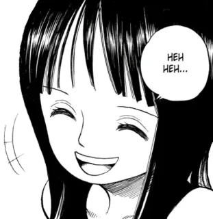 😄 8c7575d3 Nico Robin One Piece HEH HEH... Nico Robin, One Piece, Anime, Manga, Lächeln, Heh telegram sticker