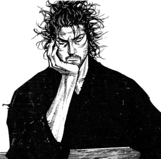 🤨 914dff5d manga, anime, samurai, charakter, porträt, schwarz weiß telegram sticker