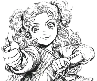 👍 9341c4be Anime, Manga, Mädchen, Cartoon, Fröhlich, Daumen hoch, Porträt telegram sticker