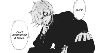 ❓ d6363337 NOPE. CAN'T REMEMBER A THING. Manga, Anime, Text, Sprechblase telegram sticker