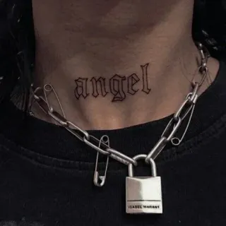 😇 3f984ac2 angel angelo, tatuaggio, tatuaggio collo, gioielli, gotico telegram sticker