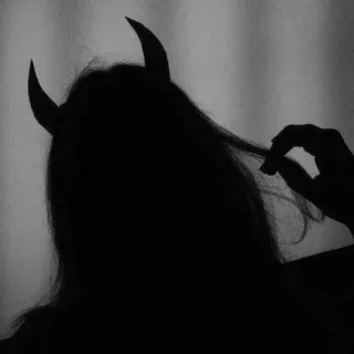 😈 8c78518f diavolo, corna, oscuro, silhouette, donna telegram sticker