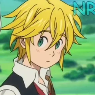 🥠 aea0e820 Meliodas The Seven Deadly Sins Anime, Meliodas, cheveux blonds, garçon anime, yeux verts telegram sticker