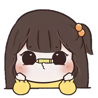 ☀️ 2bbcb80a lindo, dibujos animados, pegatina, kawaii, chica, lápiz, dibujo whatsapp sticker