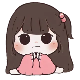 ☀️ 3952bcf2 dibujos animados, chica, kawaii, anime, lindo, rogando, suplicando whatsapp sticker