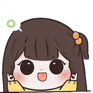 ☀️ 3d00cd4e O Dibujos animados, Lindo, Chica, Kawaii, Emoji, Pegatina whatsapp sticker