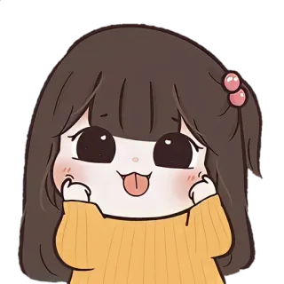 ☀️ 60a79c82 pegatina, dibujo animado, lindo, chica, anime, kawaii whatsapp sticker