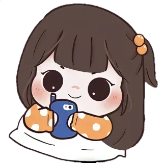 🌟 79414490 Dibujos animados, Lindo, Chica, Pegatina, Chibi, Kawaii whatsapp sticker