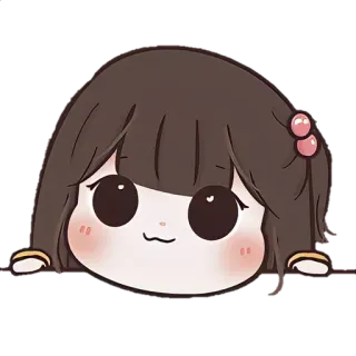 ☀️ cde1deaf lindo, kawaii, dibujos animados, pegatina, anime, chica whatsapp sticker