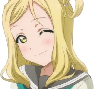 😉 22c969a6 Anime, meisje, blond, knipoog, schattig, sticker telegram sticker