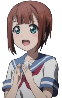 👏 7fd9919d Anime, Meisje, Schattig, Schooluniform, Personage, Illustratie telegram sticker