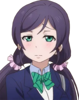 😕 8f64a0da Tojo Nozomi Love Live! Anime, Meisje, Schooluniform, Love Live! telegram sticker