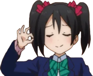 👌 98e1547f Nico Yazawa Love Live! Anime, Nico Yazawa, Love Live!, Ok-teken, Anime meisje, schattig, Personage, Meme telegram sticker