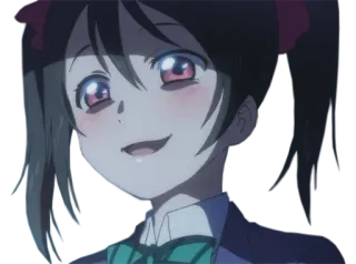 😈 b615abc7 Anime, Cartoon, Personage, Meisje, Glimlach, Love Live, Nico Yazawa, Idool telegram sticker