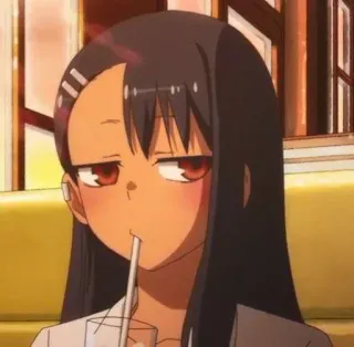 🧃 9b68f0fd Nagatoro Don't Toy With Me, Miss Nagatoro Anime, Chica, Bebiendo, Nagatoro, Dibujo animado whatsapp sticker