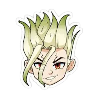 🤔 31a5d0ab Senku Ishigami Dr. Stone senku, dr.stone, anime, manga, postać, naklejka whatsapp sticker