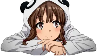 😊 120ef12c Dziewczyna anime, Bluza panda, Słodkie, Kreskówka, Dziewczyna, Anime telegram sticker