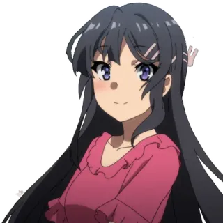👋 641a71d8 Mai Sakurajima Rascal Does Not Dream of Bunny Girl Senpai anime, dziewczyna, słodkie, kawaii, postać telegram sticker