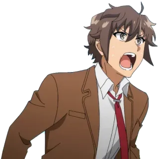 🤬 71cca3b3 Anime, Postać, Brązowe włosy, Garnitur telegram sticker