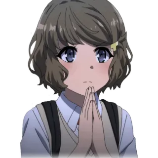 🙏 7da9d6ec Anime, Dziewczyna, Postać, Uroczy, Naklejka telegram sticker