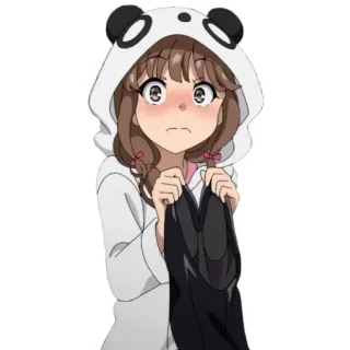 😳 855caa37 Mai Sakurajima Rascal Does Not Dream of Bunny Girl Senpai Anime, Bunny Girl, Panda, Słodkie, Dziewczyna, Kreskówka telegram sticker