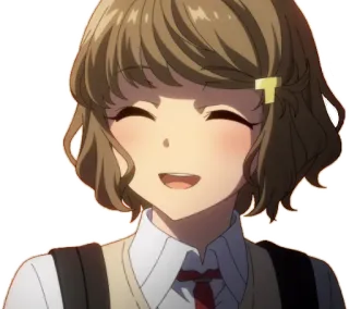 😆 95c9318d anime, dziewczyna, uśmiechnięta, postać, słodka, szczęśliwa telegram sticker