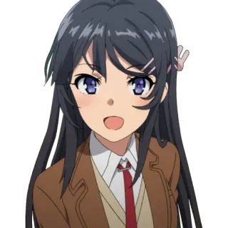 👋 c6c60f3d Mai Sakurajima Rascal Does Not Dream of Bunny Girl Senpai Anime, Dziewczyna, Mundur szkolny, Sakurajima Mai telegram sticker
