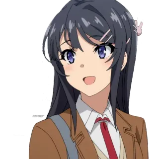😄 cdc3588e Mai Sakurajima Rascal Does Not Dream of Bunny Girl Senpai Anime, Dziewczyna, Mundur szkolny, Bunny Girl Senpai, Słodka, Mai Sakurajima telegram sticker