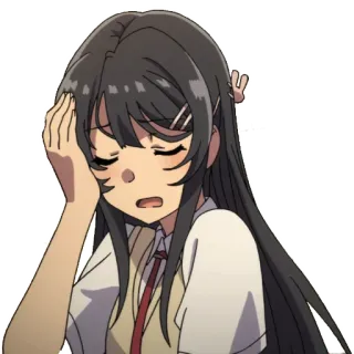 😩 ddb8d1e7 anime, dziewczyna, smutna, wyczerpana, słodka, mundurek telegram sticker