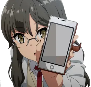 😠 ff213620 Anime, Dziewczyna, Smartfon, Postać, Okulary telegram sticker