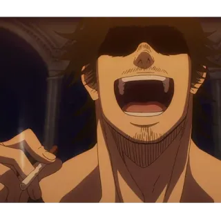 ☘️ 022e001e Yami Sukehiro Black Clover อนิเมะ, มังงะ, ตัวละคร, สูบบุหรี่, ถอดเสื้อ telegram sticker