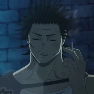 ☘️ 842858c1 Yami Sukehiro Black Clover อนิเมะ, แบล็กโคลเวอร์, ยามิ, บุหรี่, มังงะ telegram sticker