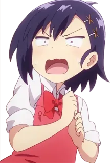 😱 c81452fa anime, kartun, cewek, kesal, jengkel, bingung, khawatir telegram sticker