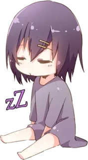 😴 e584e1aa ZZ mengantuk, anime, kartun, istirahat, lelah, imut telegram sticker