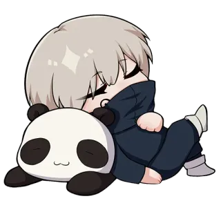 😴 5ff31122 Anime, Chibi, Panda, Slapen, Schattig telegram sticker