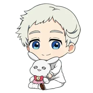 😊 02926e68 Norman The Promised Neverland Anime, Personage, Manga, Leuk, Konijn, Chibi, Norman, The Promised Neverland telegram sticker