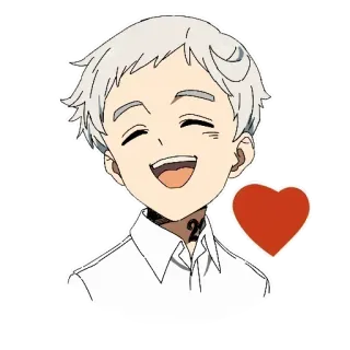 ❤ 1c0ce531 Norman The Promised Neverland 22194 Anime, Norman, The Promised Neverland, Hart, Vriendschap telegram sticker