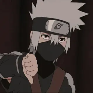 👎 56eadb98 Kakashi Naruto Kakashi, Naruto, Anime, Duim omlaag, Afkeuring telegram sticker
