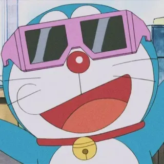 😎 a6b47466 Doraemon Doraemon, Anime, Cartoon, Kat, Robot, Bril telegram sticker